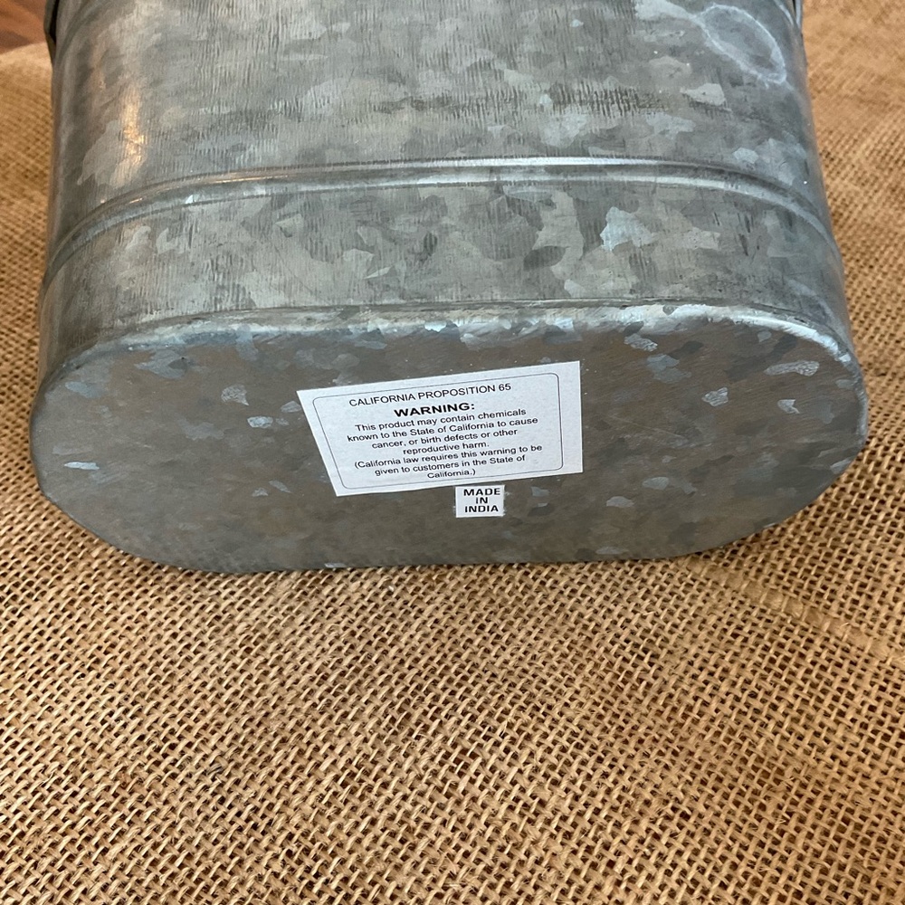Galvanized Look Container With Handle - Picture 6 of 8